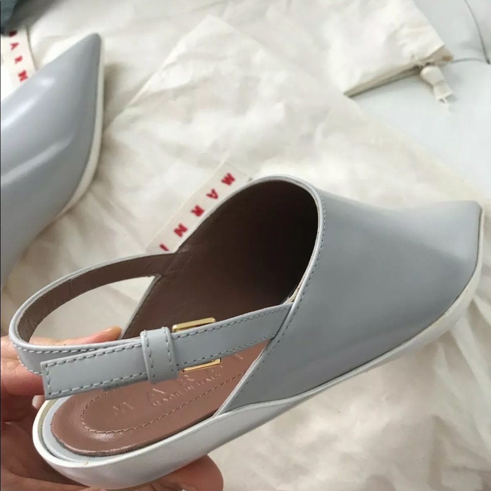 New Marni slingback leather flat shoes - Picture 3 of 7